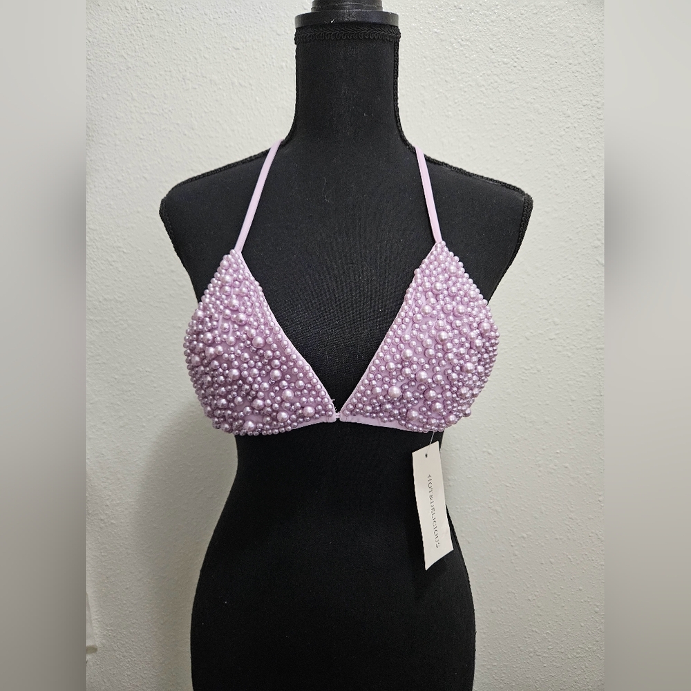 HOT & DELICIOUS Beaded Halter Neck Bra